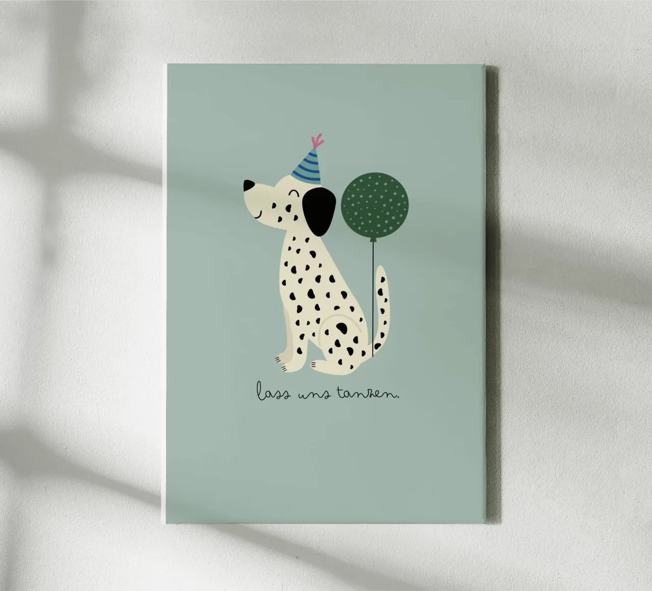 Camera dei bambini, animali, cane 'Let's dance' #colorful tela con Cornice a cassetta da Raum & Schön
