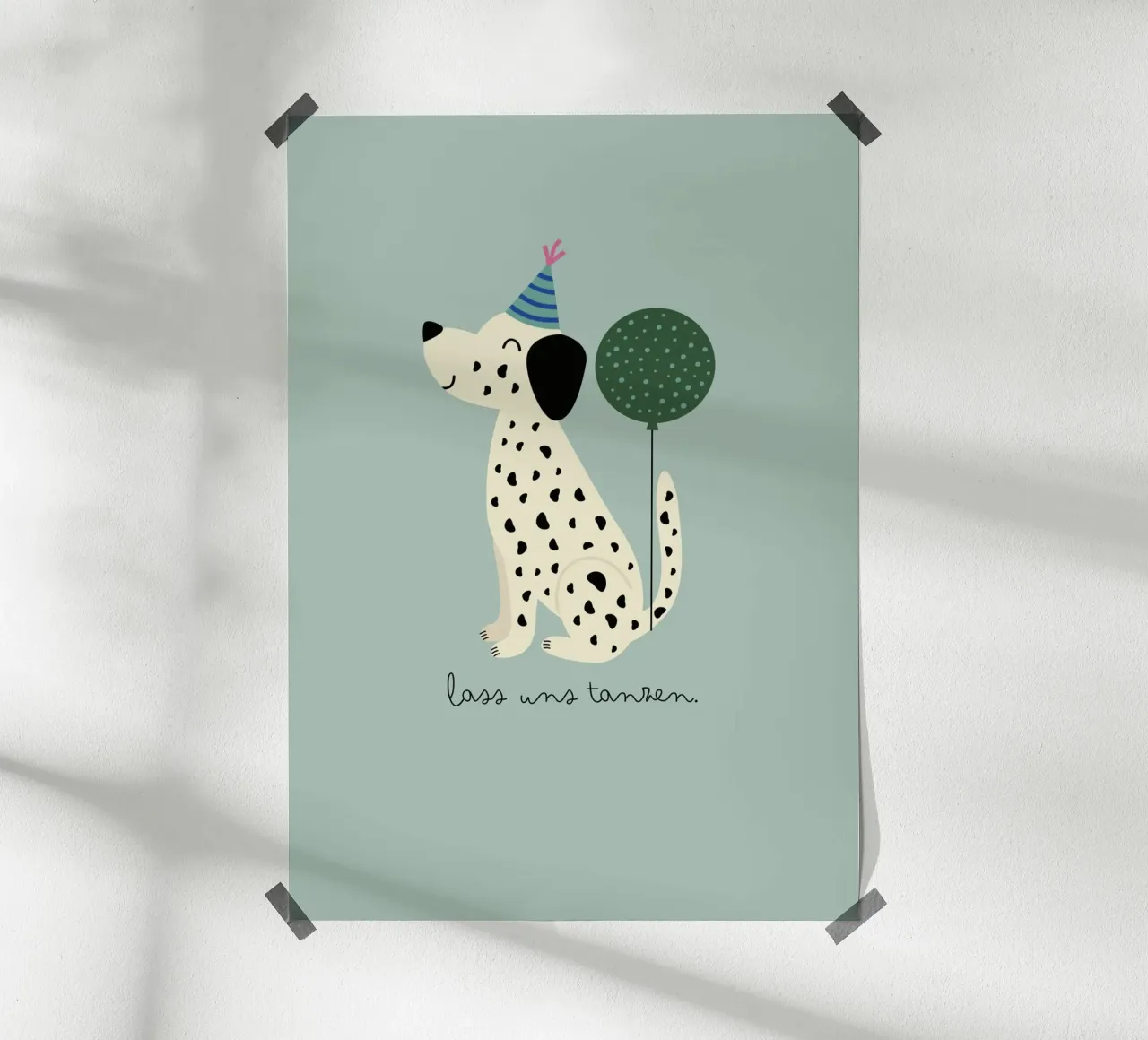 Camera dei bambini, animali, cane 'Let's dance' #colorful poster da Raum & Schön
