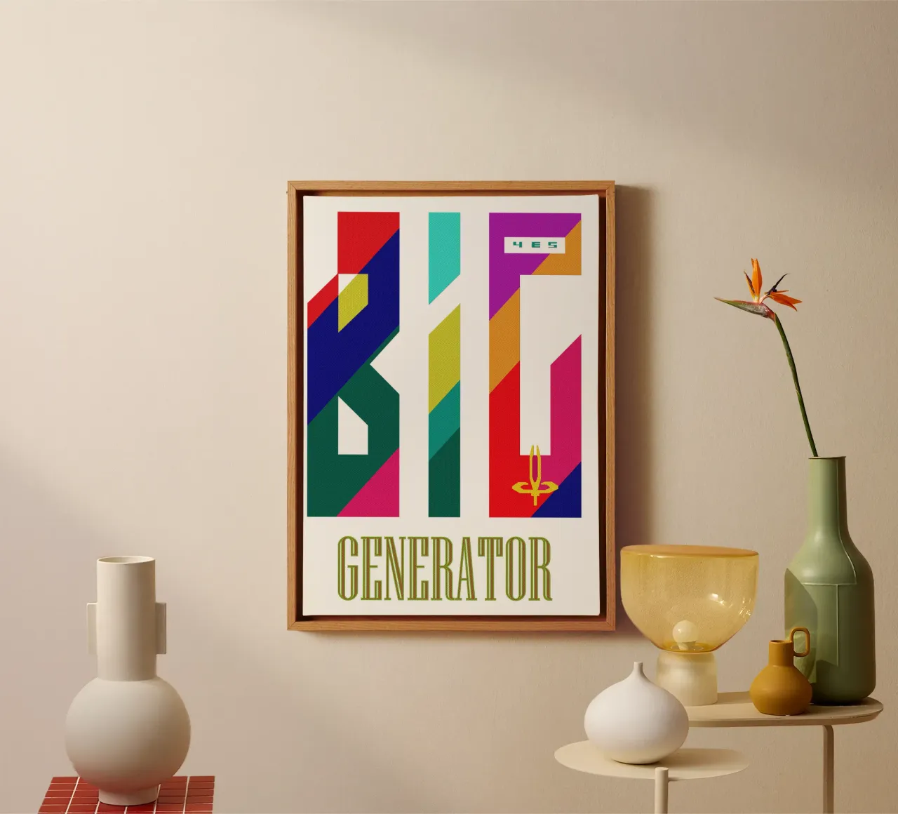 YES Big Generator Colorful Trending Now tela con Cornice a cassetta da Urban Life