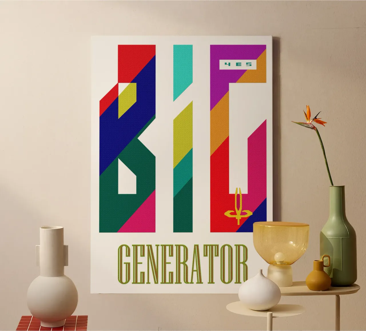 YES Big Generator Colorful Trending Now tela con Cornice a cassetta da Urban Life