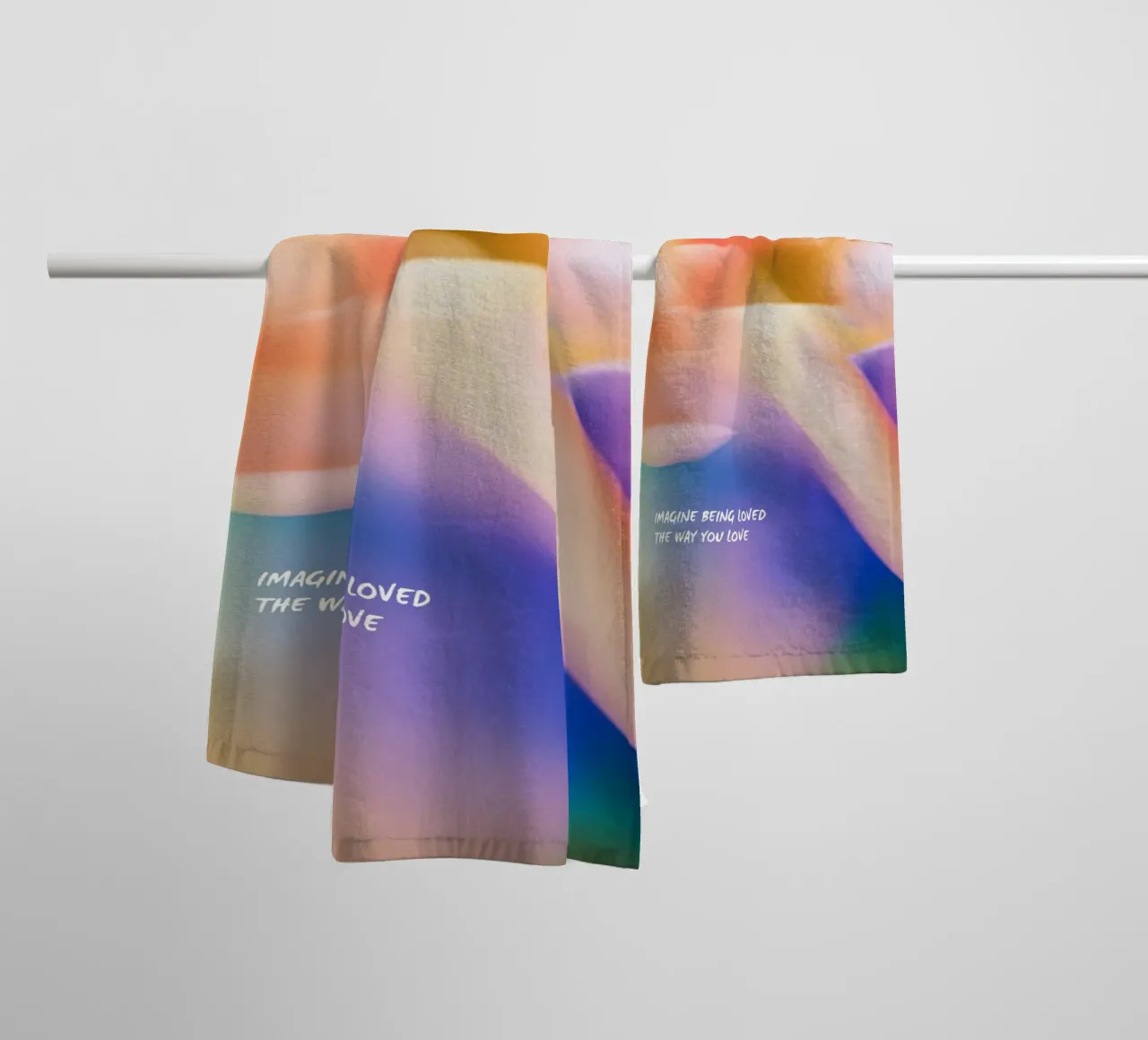 Imagine Being Loved towel by Ma Lo Creative Studio