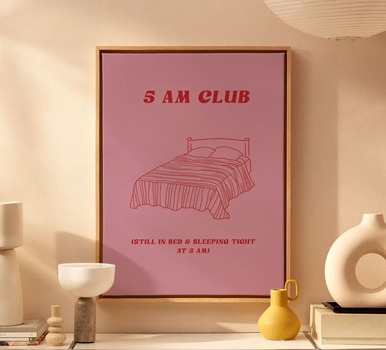 5 AM CLUB tela con Cornice a cassetta da treechild
