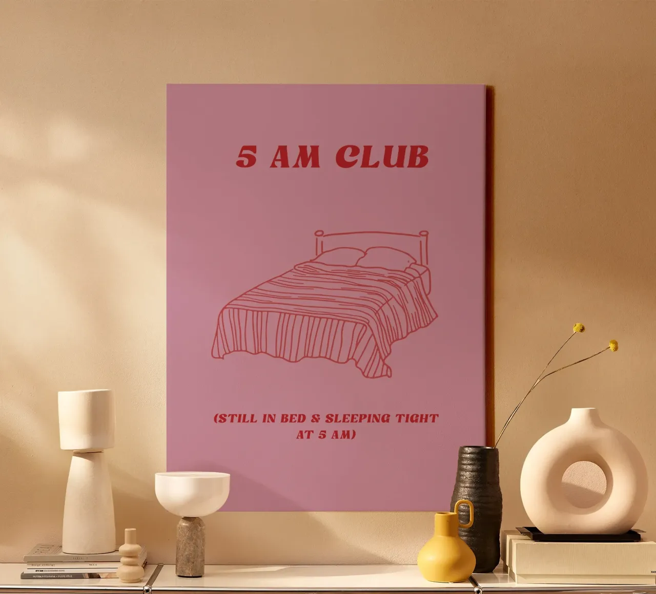 5 AM CLUB tela con Cornice a cassetta da treechild
