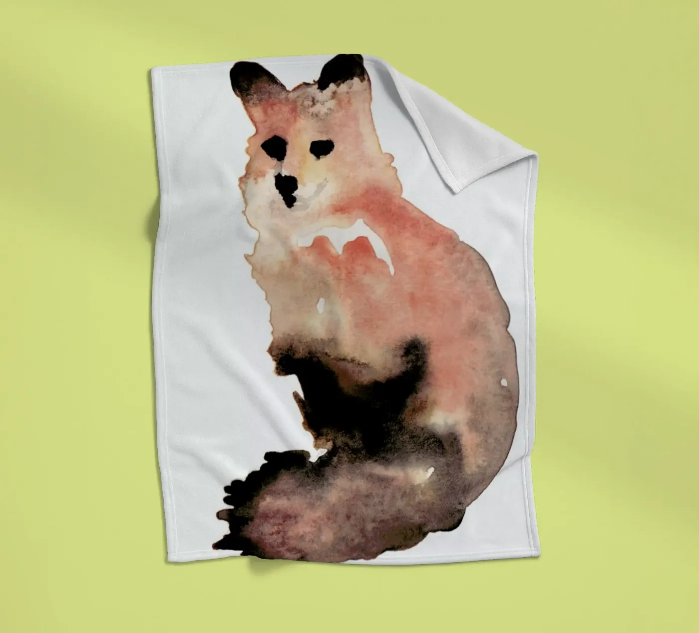 Fox fleece blanket by Farina Kuklinski