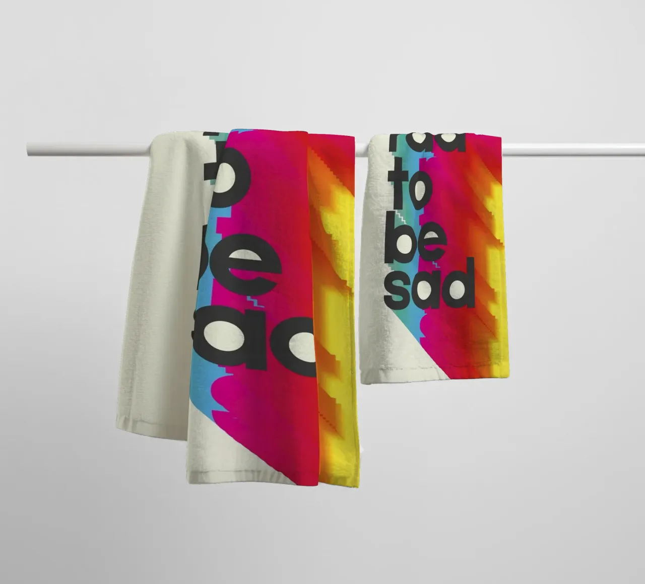 Too Rad To Be Sad - Positive Vibes Wall Art asciugamano da bagno da showmemars