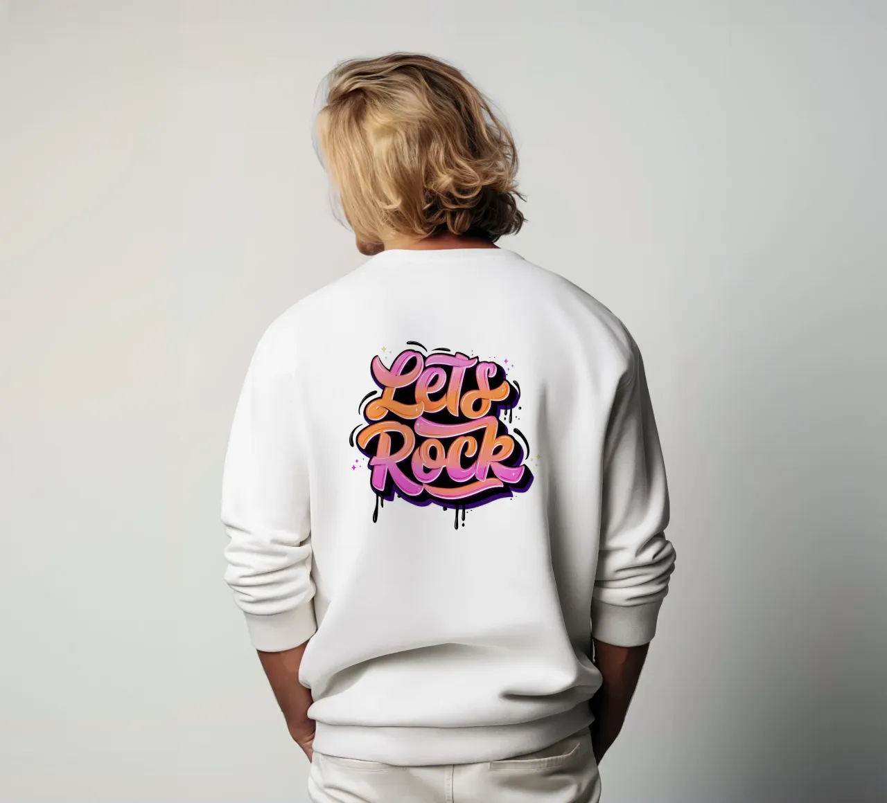 Let's Rock. Letteratura a mano. Good Vibes. felpa da CalliLetters