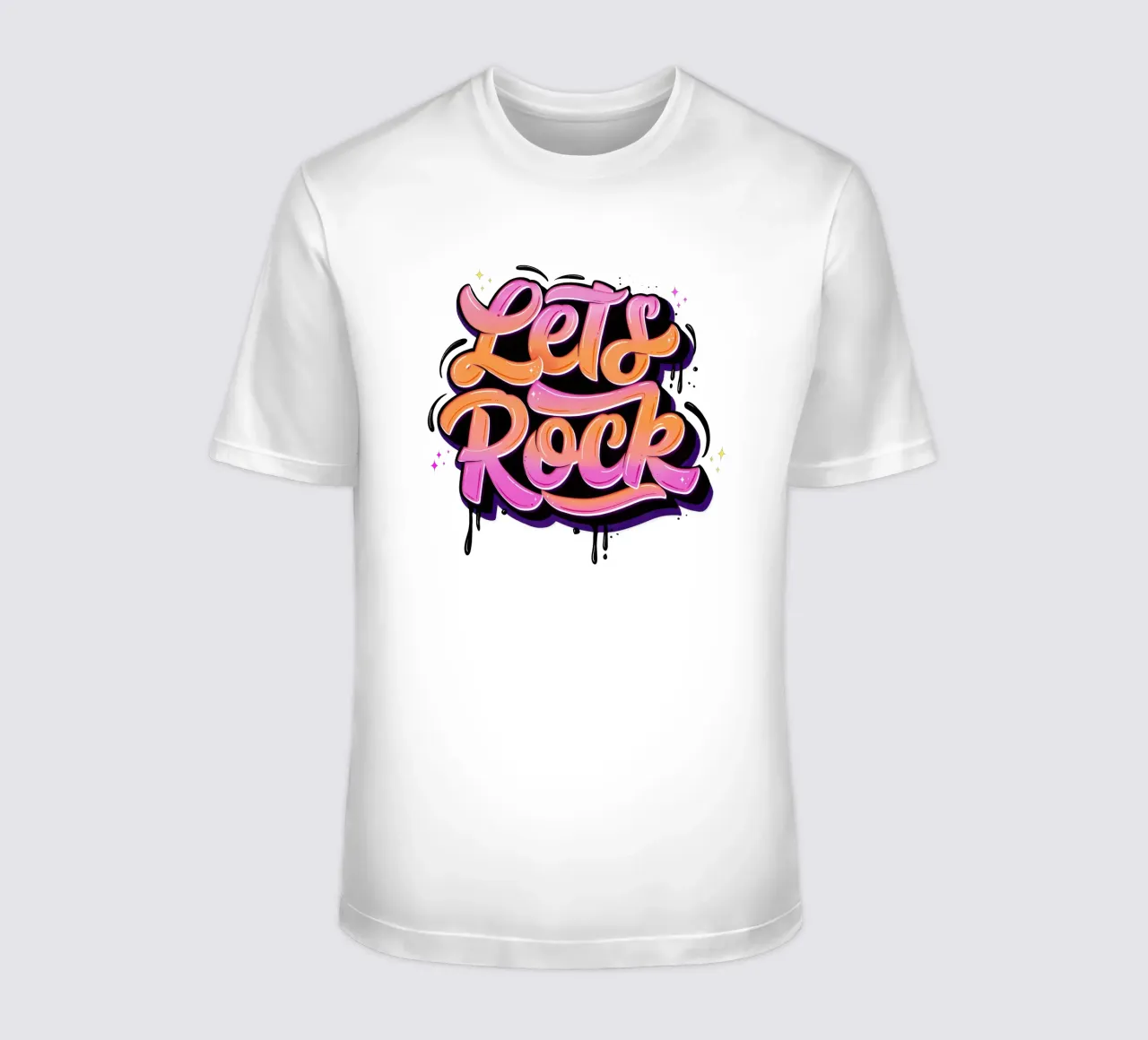 Let's Rock. Letteratura a mano. Good Vibes. t-shirt da CalliLetters