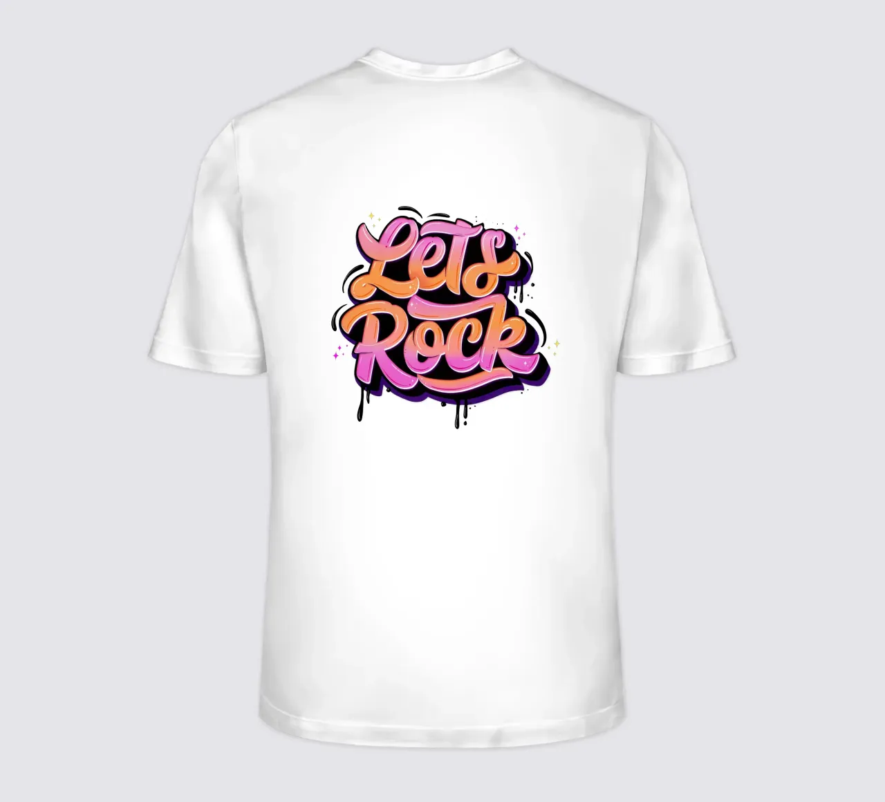 Let's Rock. Letteratura a mano. Good Vibes. t-shirt da CalliLetters