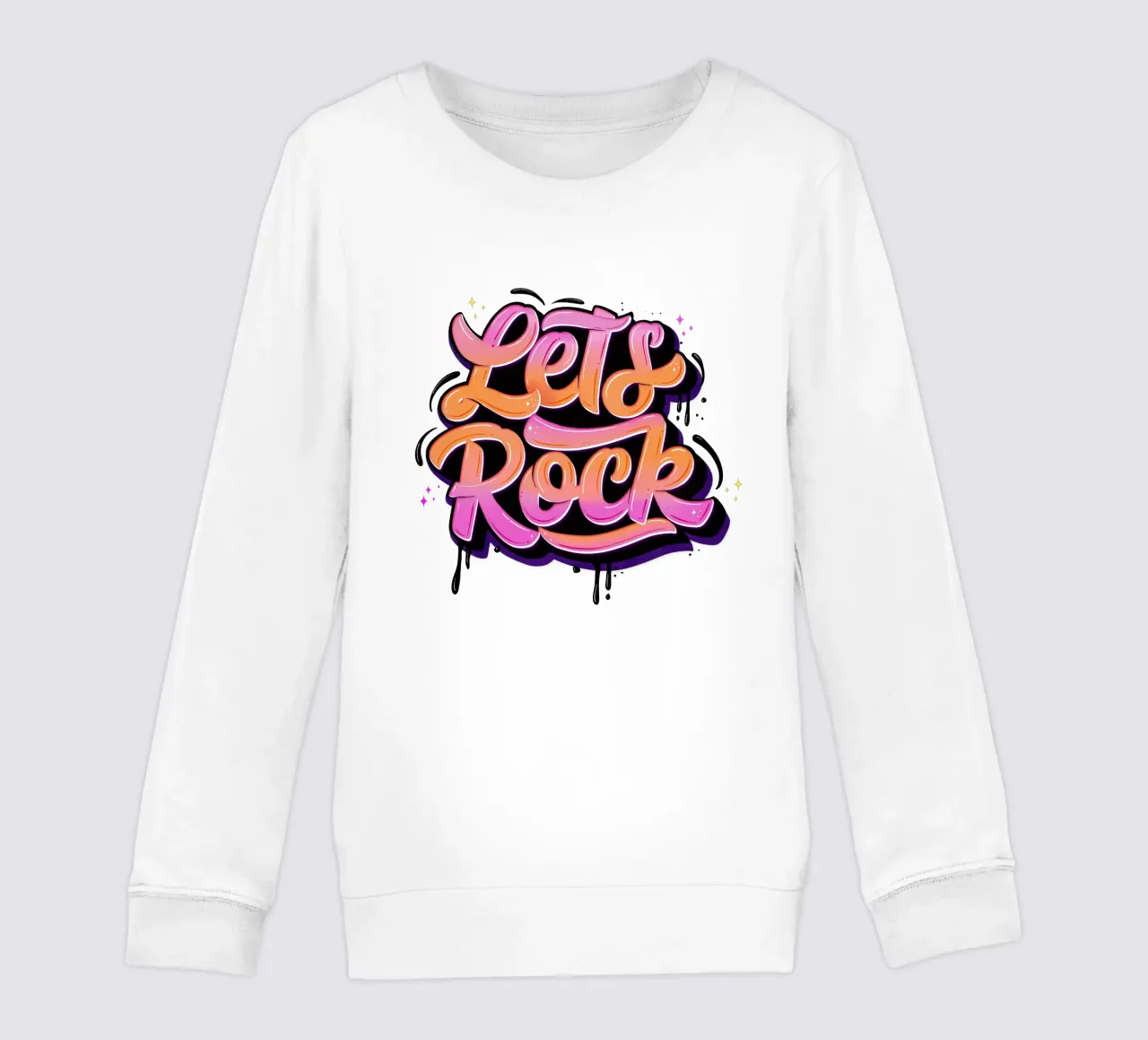 Let's Rock. Letteratura a mano. Good Vibes. felpa bambino da CalliLetters