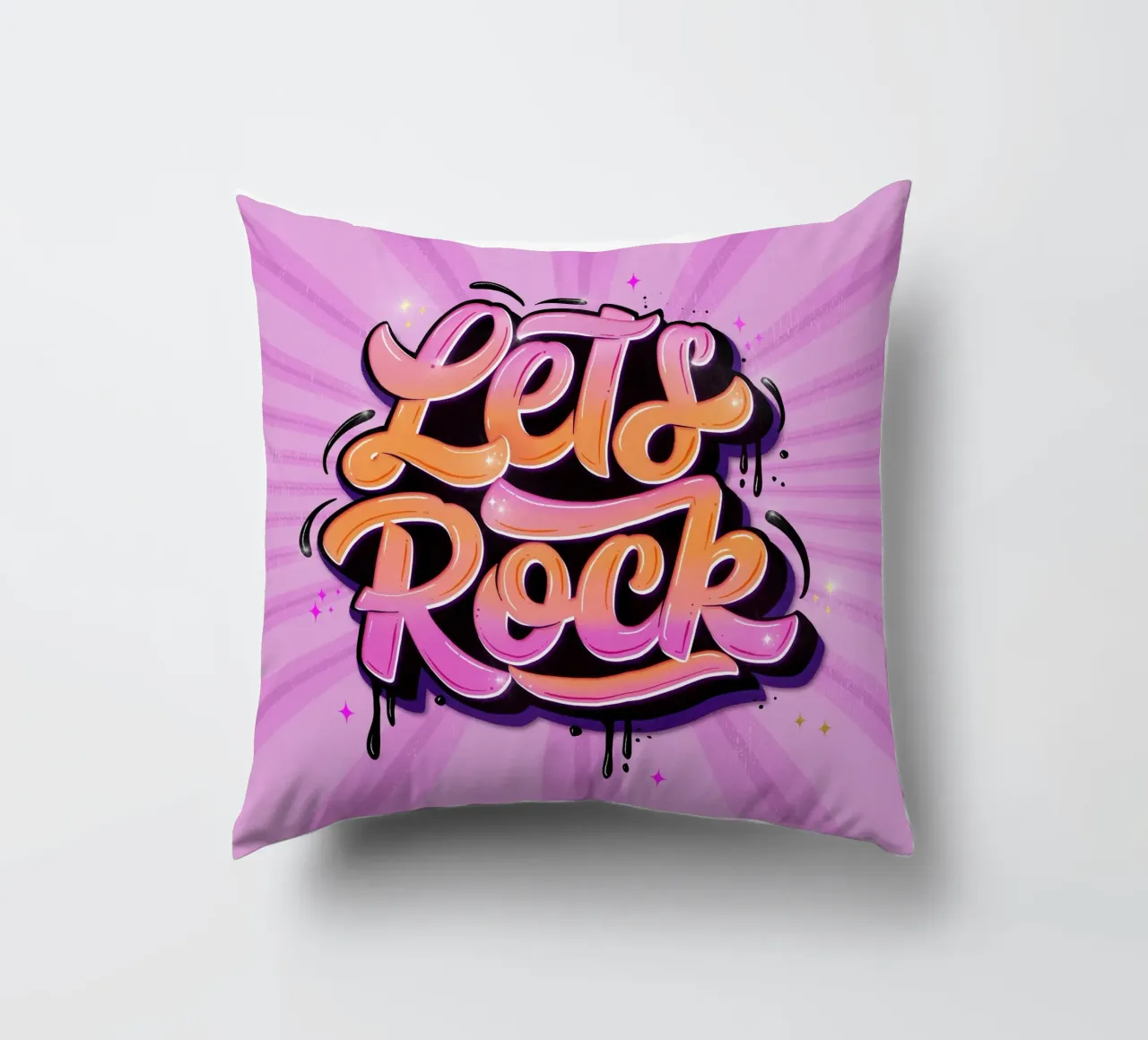 Let's Rock. Letteratura a mano. Good Vibes. cuscino da CalliLetters
