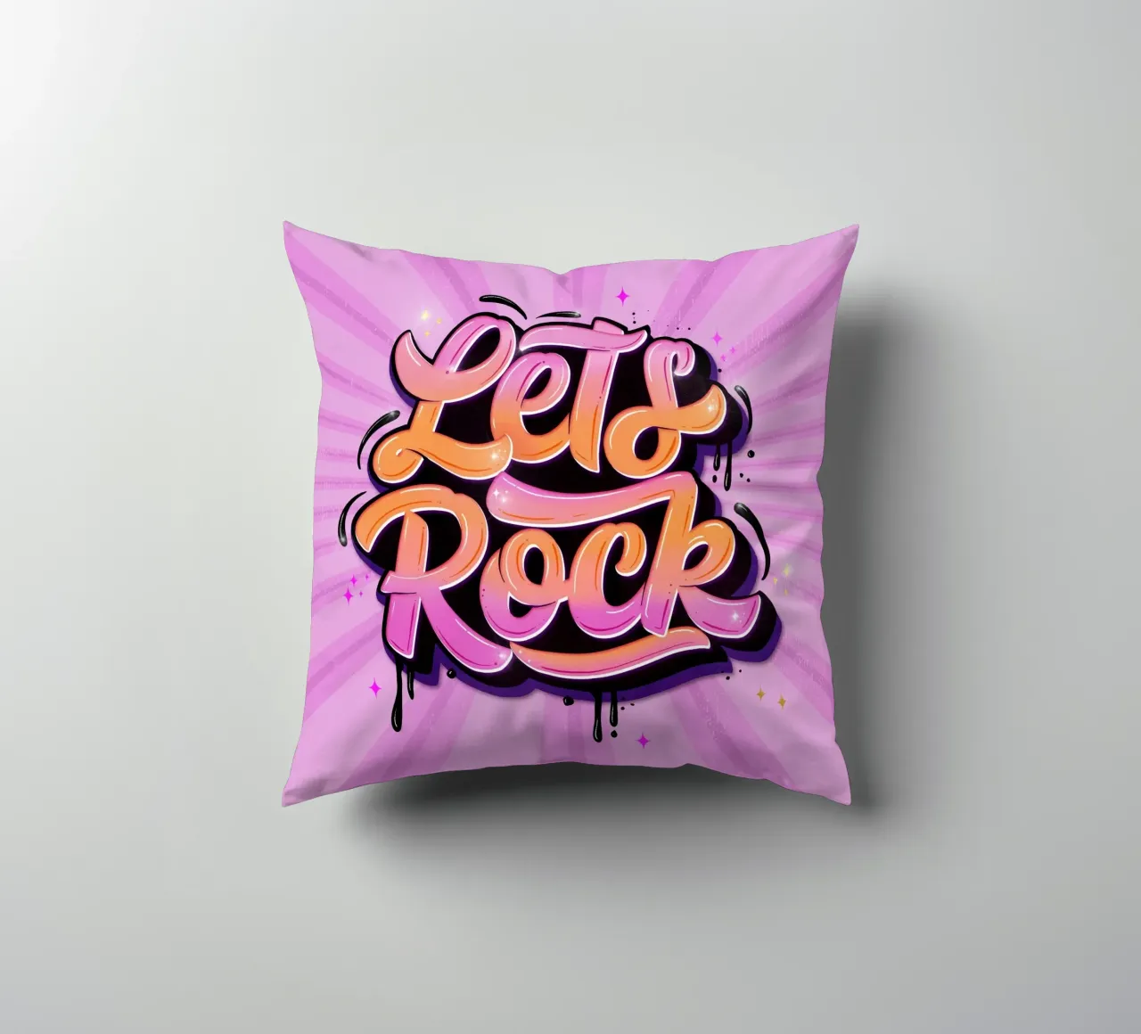 Let's Rock. Letteratura a mano. Good Vibes. cuscino da CalliLetters