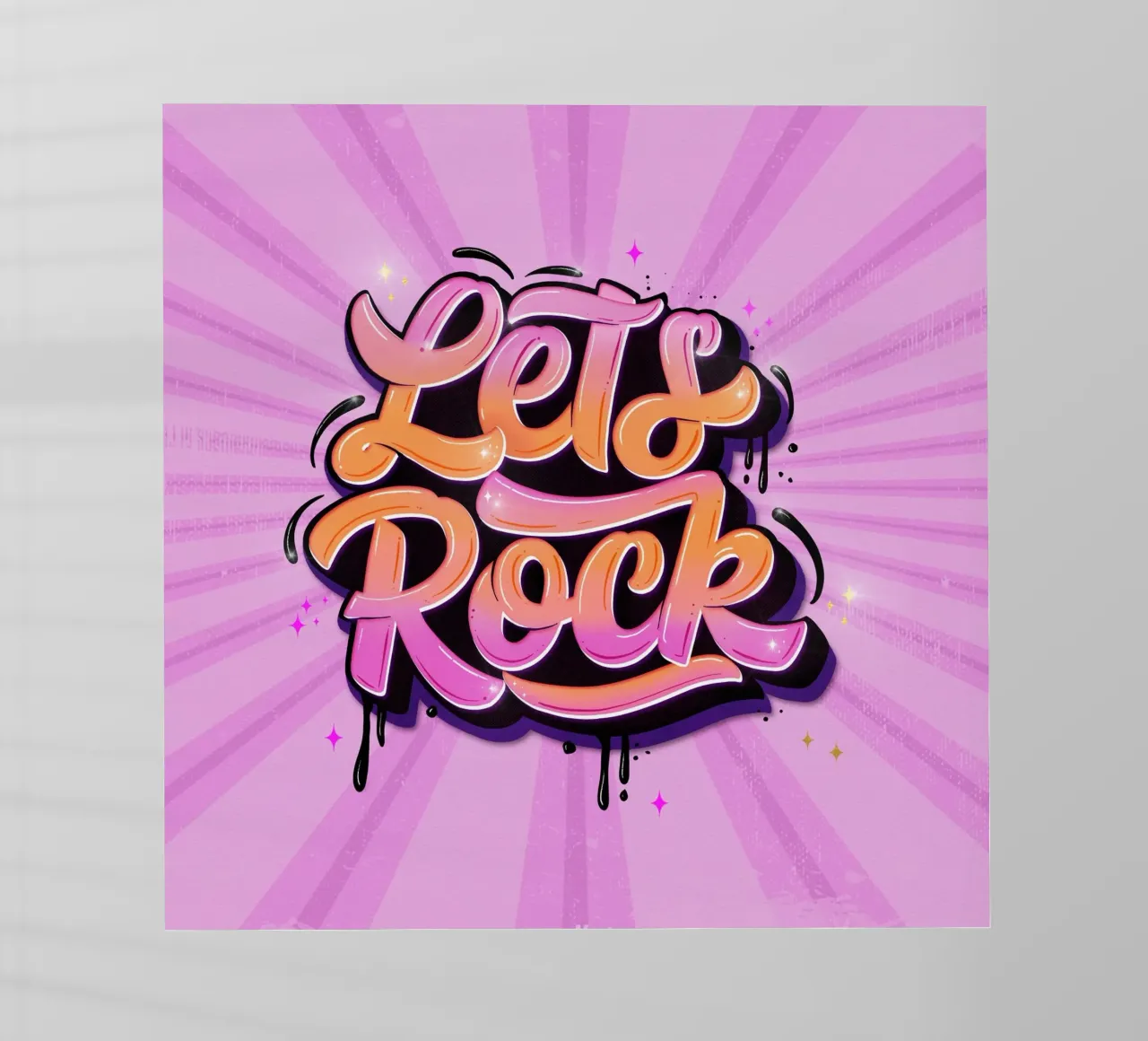 Let's Rock. Letteratura a mano. Good Vibes. pellicola backlit da CalliLetters