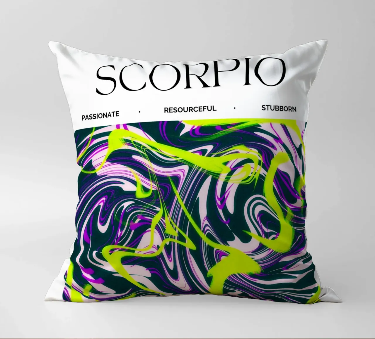 Scorpio Zodiac Print – Intense, Mysterious & Bold cuscino da PrintCessStudio