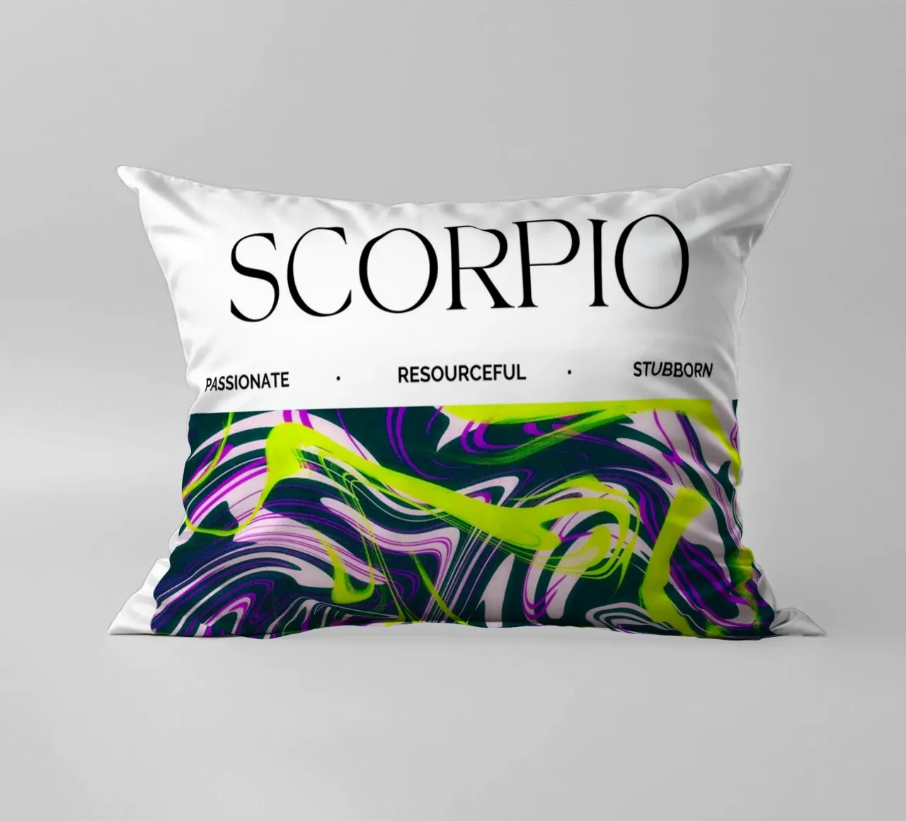 Scorpio Zodiac Print – Intense, Mysterious & Bold cuscino da PrintCessStudio