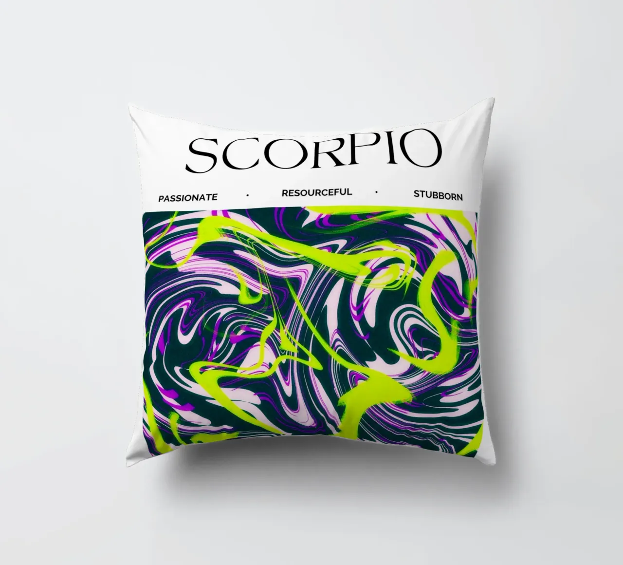 Scorpio Zodiac Print – Intense, Mysterious & Bold cuscino da PrintCessStudio