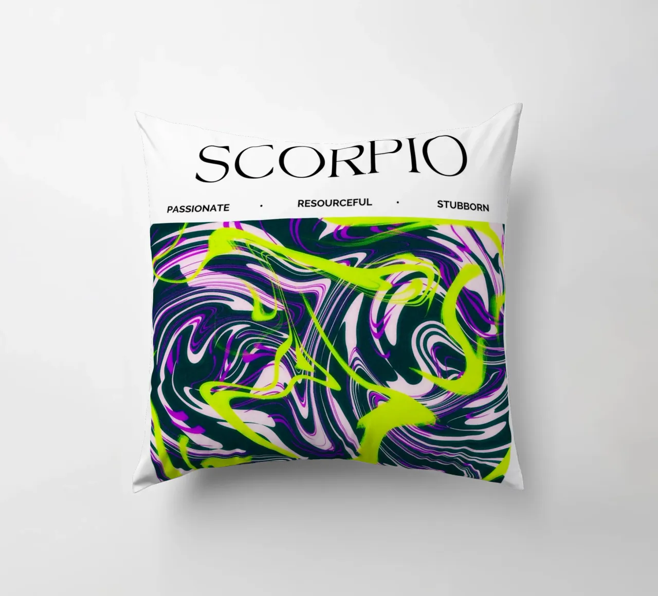 Scorpio Zodiac Print – Intense, Mysterious & Bold cuscino da PrintCessStudio