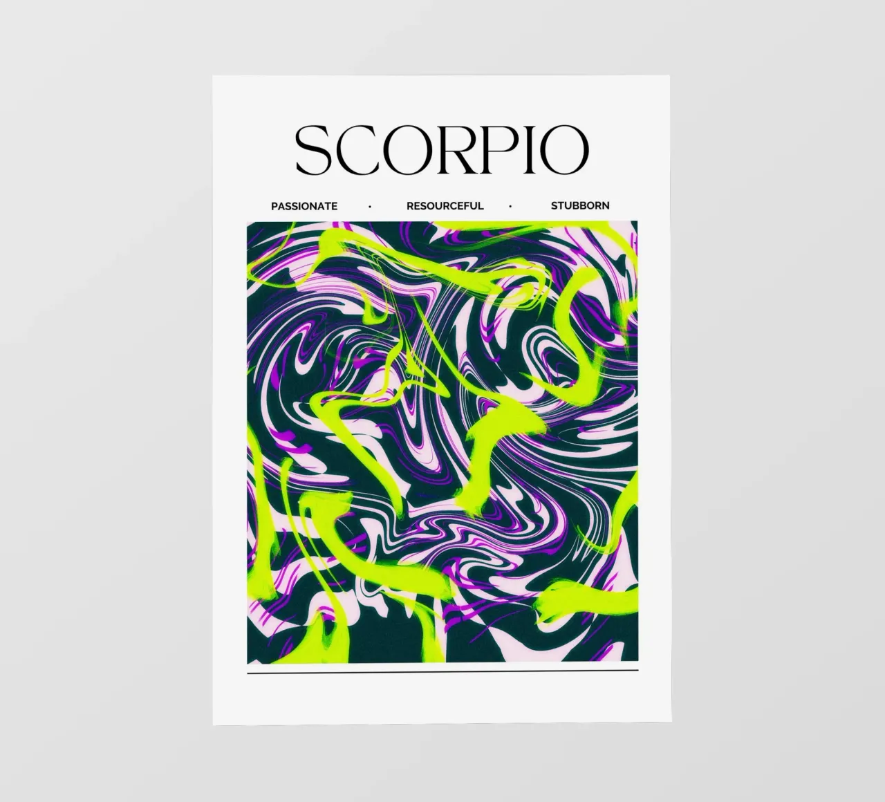 Scorpio Zodiac Print – Intense, Mysterious & Bold pellicola backlit da PrintCessStudio