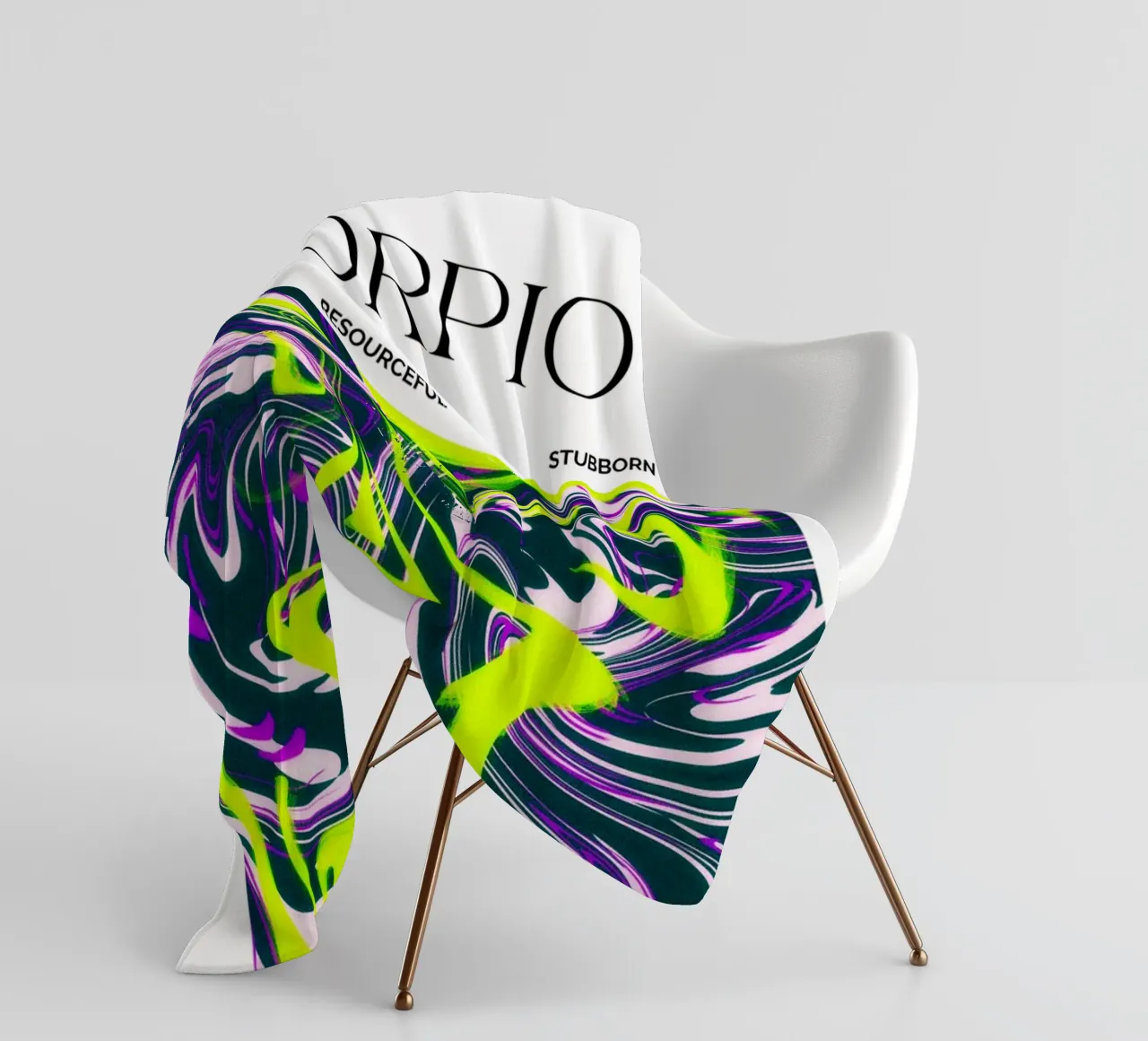 Scorpio Zodiac Print – Intense, Mysterious & Bold coperta in pile da PrintCessStudio
