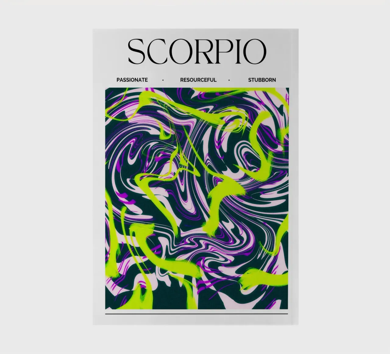 Scorpio Zodiac Print – Intense, Mysterious & Bold notebook by PrintCessStudio