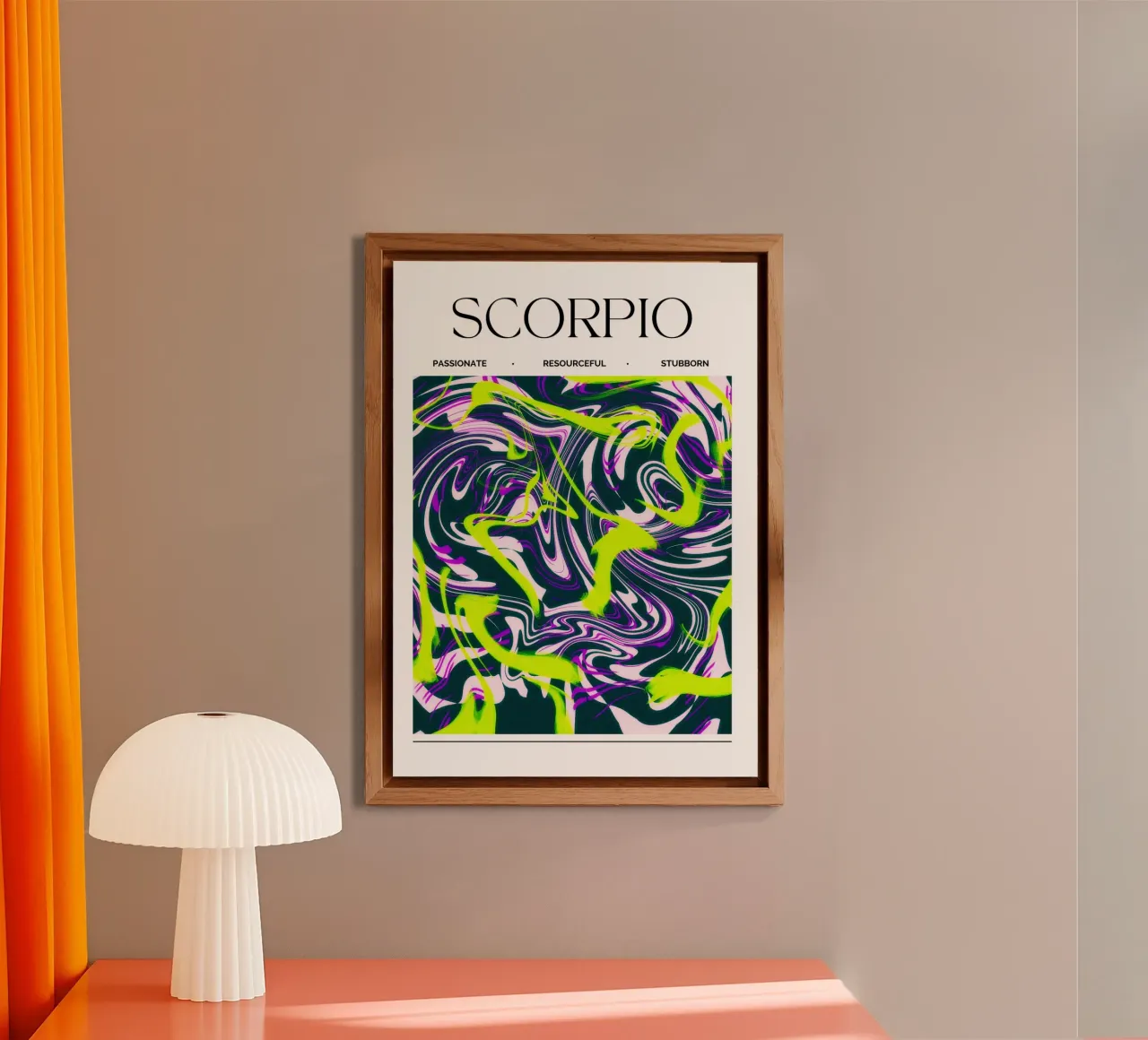 Scorpio Zodiac Print – Intense, Mysterious & Bold alluminio dibond da PrintCessStudio