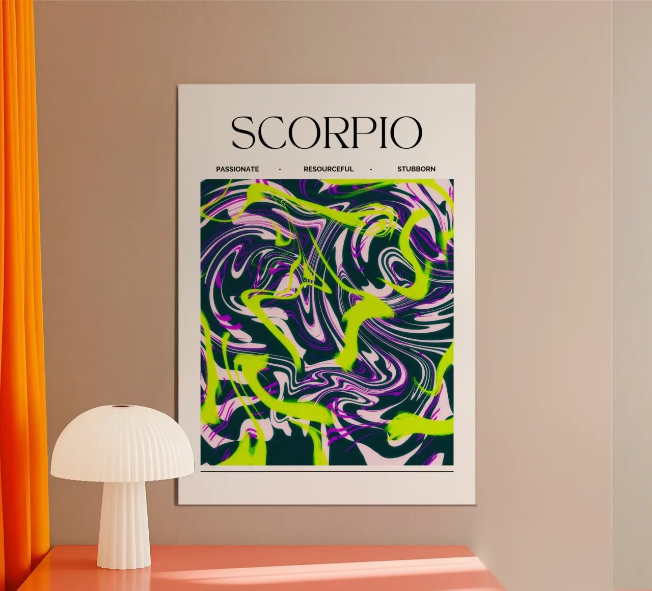 Scorpio Zodiac Print – Intense, Mysterious & Bold alluminio dibond da PrintCessStudio