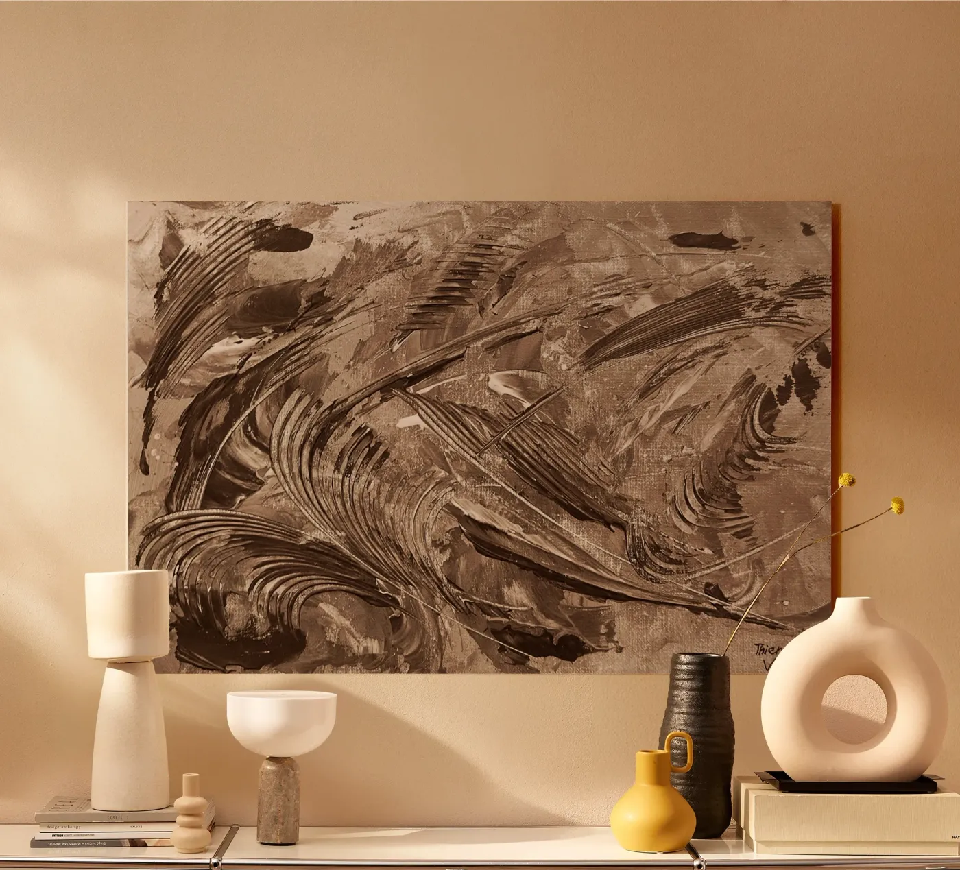 SEPIA 14 plexiglass da Thierry Vobmann Abstract painting