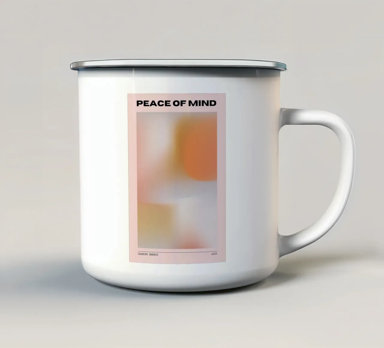 Peace of Mind Print – Serene, Minimal & Abstract Emaille Tasse von PrintCessStudio