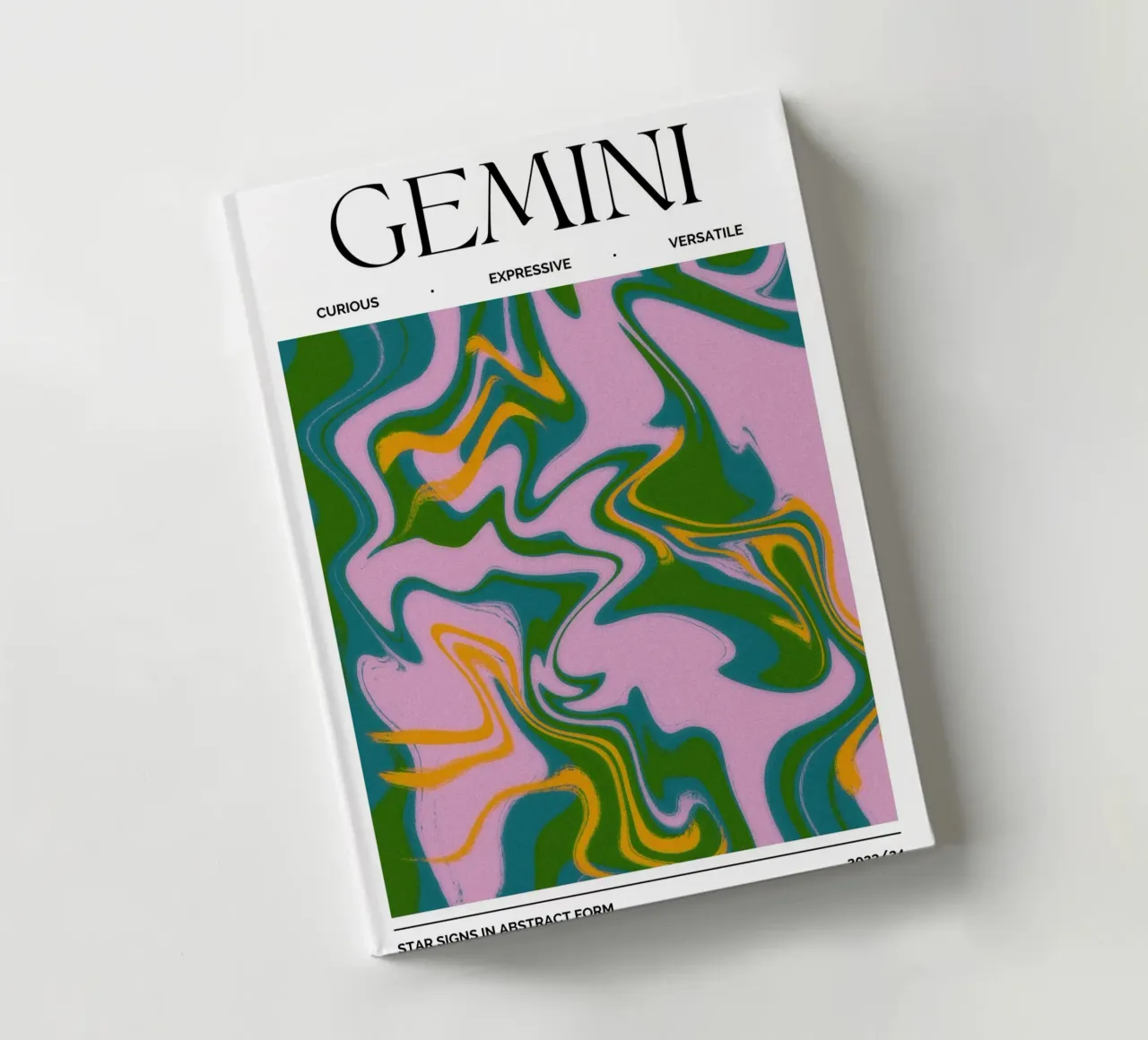 Gemini Zodiac Print – Dynamic, Expressive & Playful notebook by PrintCessStudio
