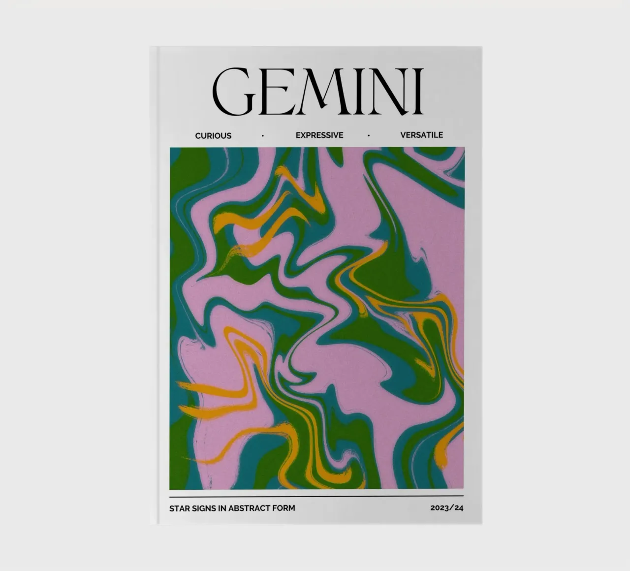 Gemini Zodiac Print – Dynamic, Expressive & Playful notebook by PrintCessStudio