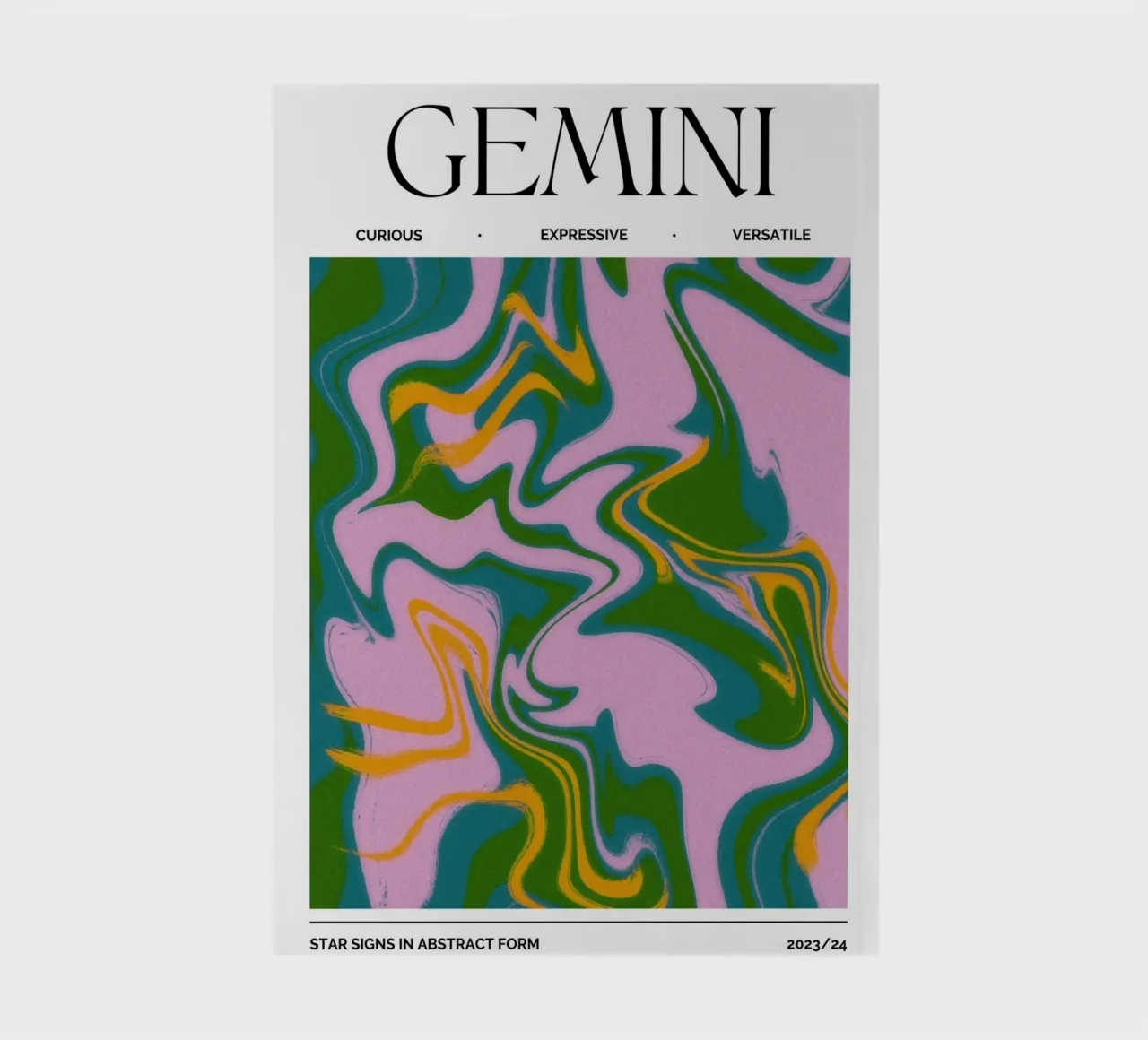 Gemini Zodiac Print – Dynamic, Expressive & Playful Notizbuch von PrintCessStudio