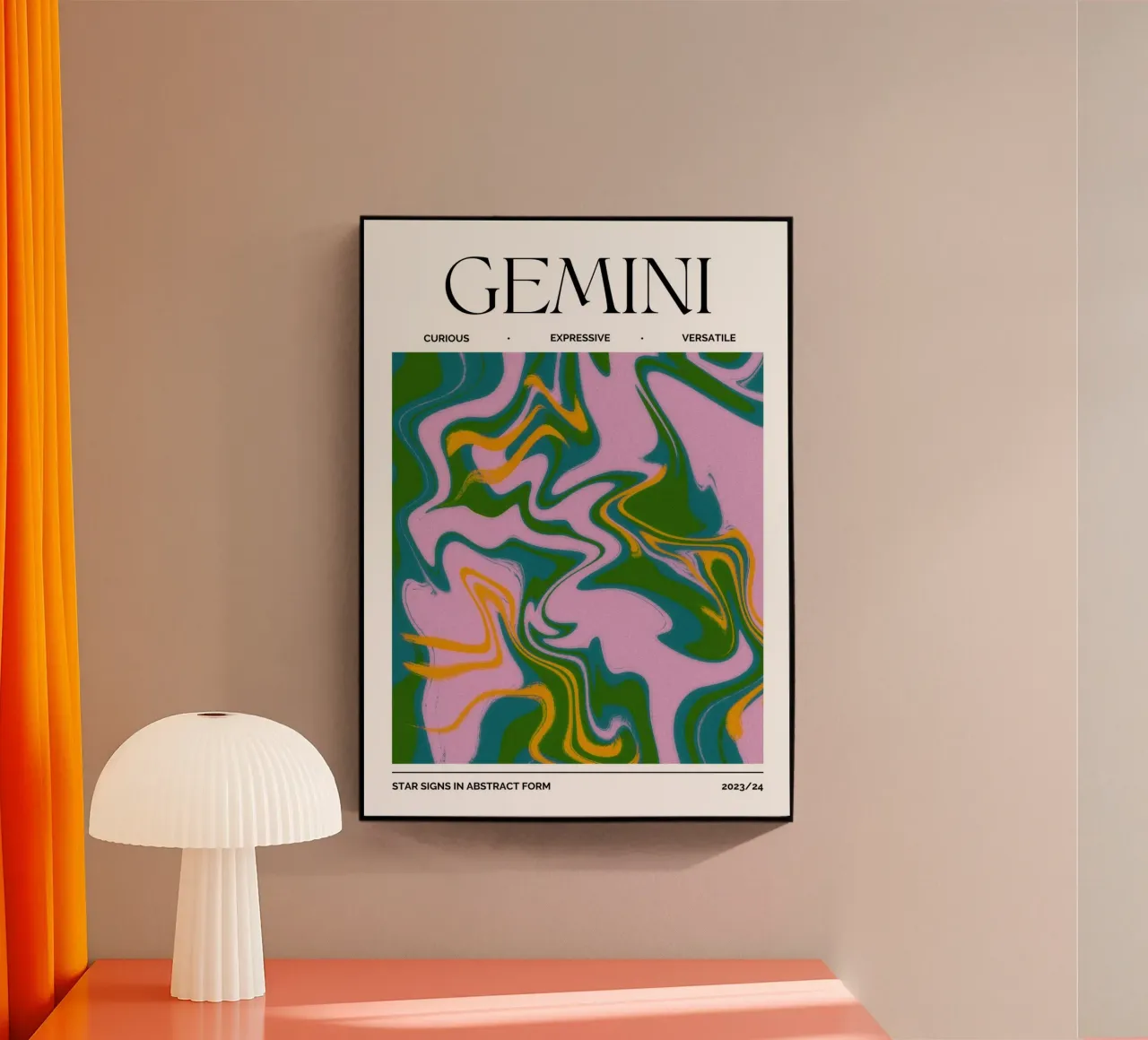 Gemini Zodiac Print – Dynamic, Expressive & Playful plexiglass da PrintCessStudio