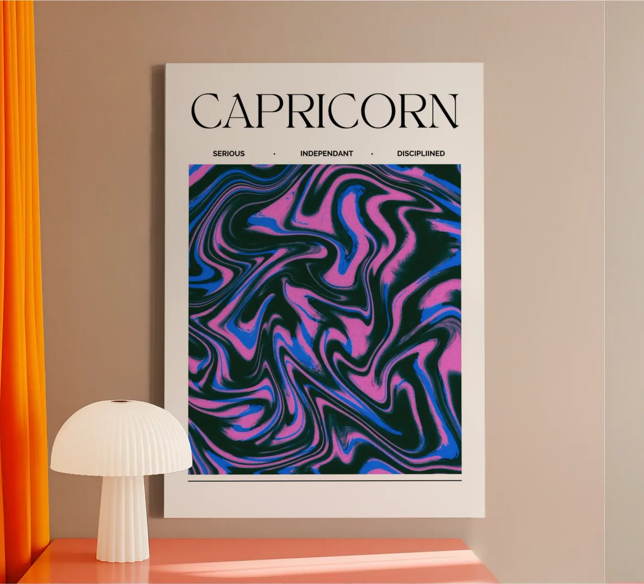 Capricorn Zodiac Print – Grounded, Ambitious & Determined tela da PrintCessStudio