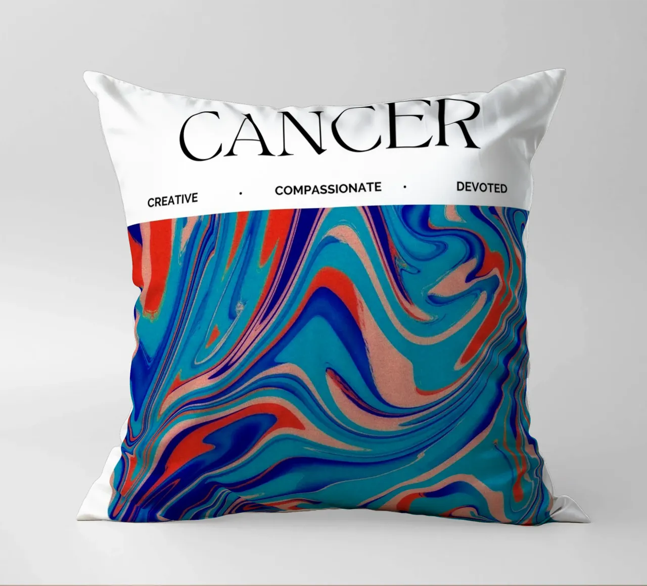 Cancer Zodiac Print – Nurturing, Intuitive & Compassionate cuscino da PrintCessStudio
