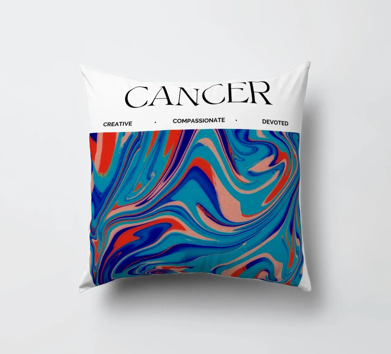 Cancer Zodiac Print – Nurturing, Intuitive & Compassionate cuscino da PrintCessStudio