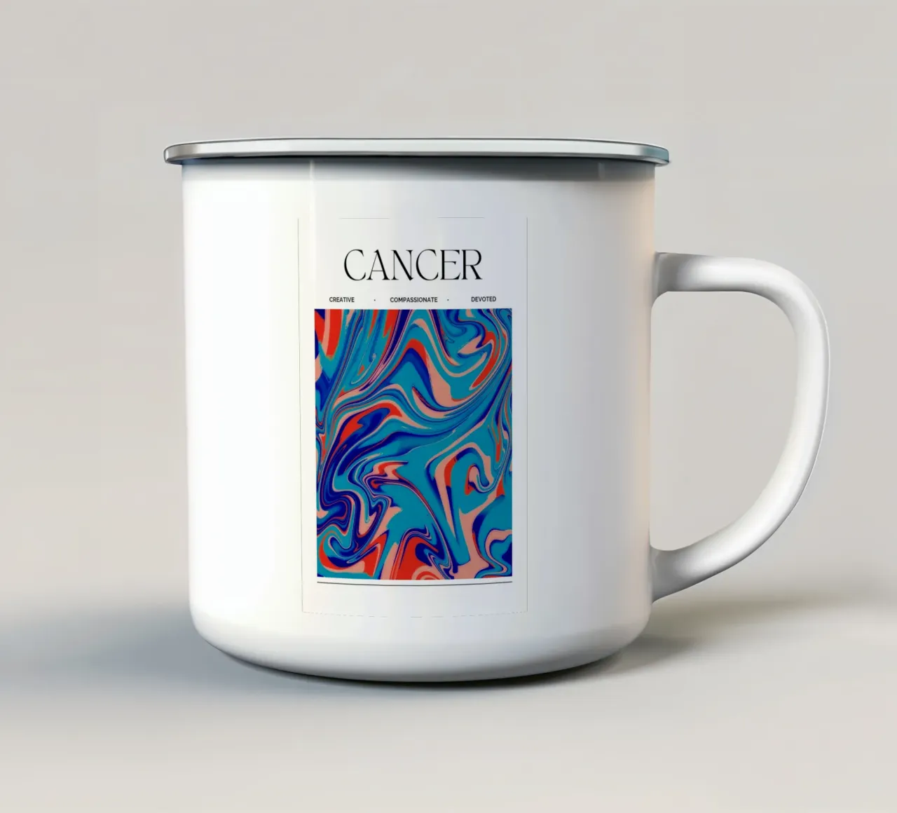 Cancer Zodiac Print – Nurturing, Intuitive & Compassionate tazza in smalto da PrintCessStudio