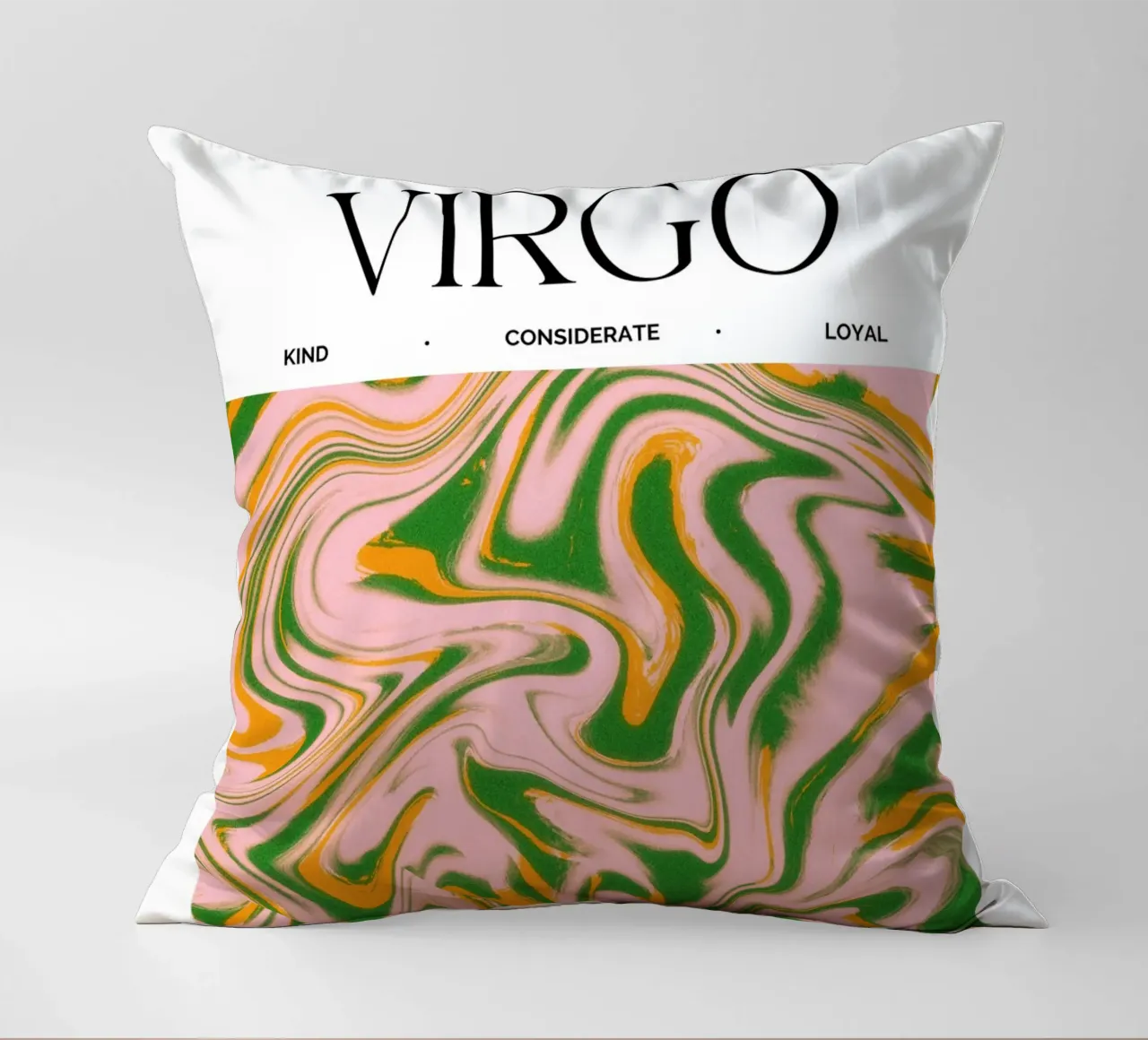 Virgo Zodiac Print – Methodical, Precise & Grounded cuscino da PrintCessStudio