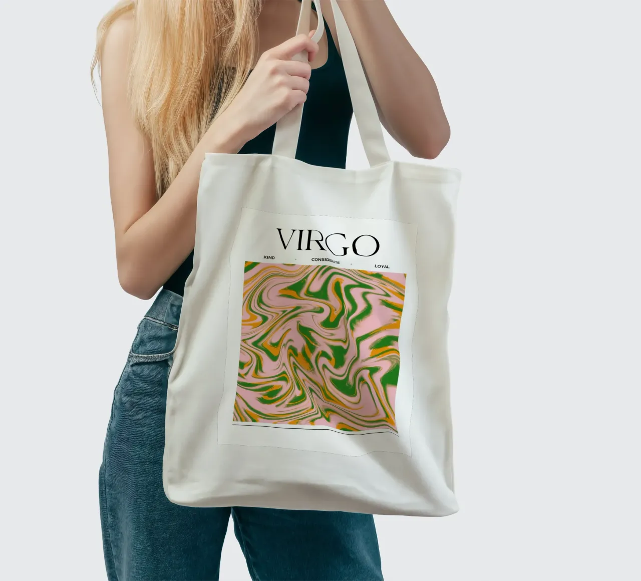 Virgo Zodiac Print – Methodical, Precise & Grounded borsa in juta da PrintCessStudio