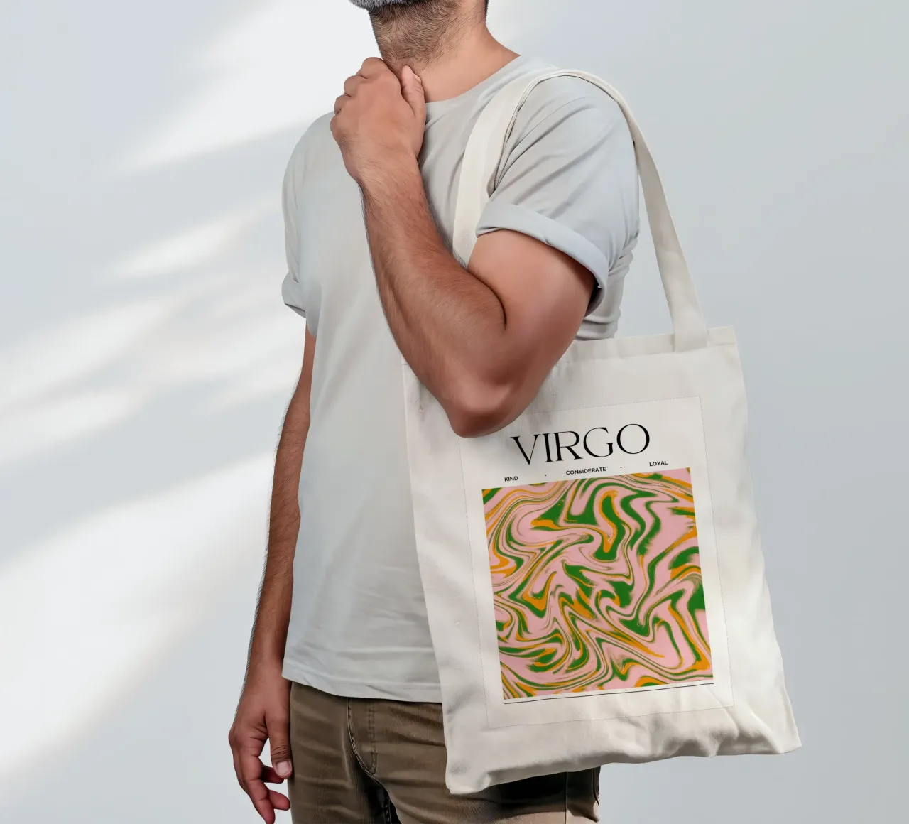 Virgo Zodiac Print – Methodical, Precise & Grounded borsa in juta da PrintCessStudio
