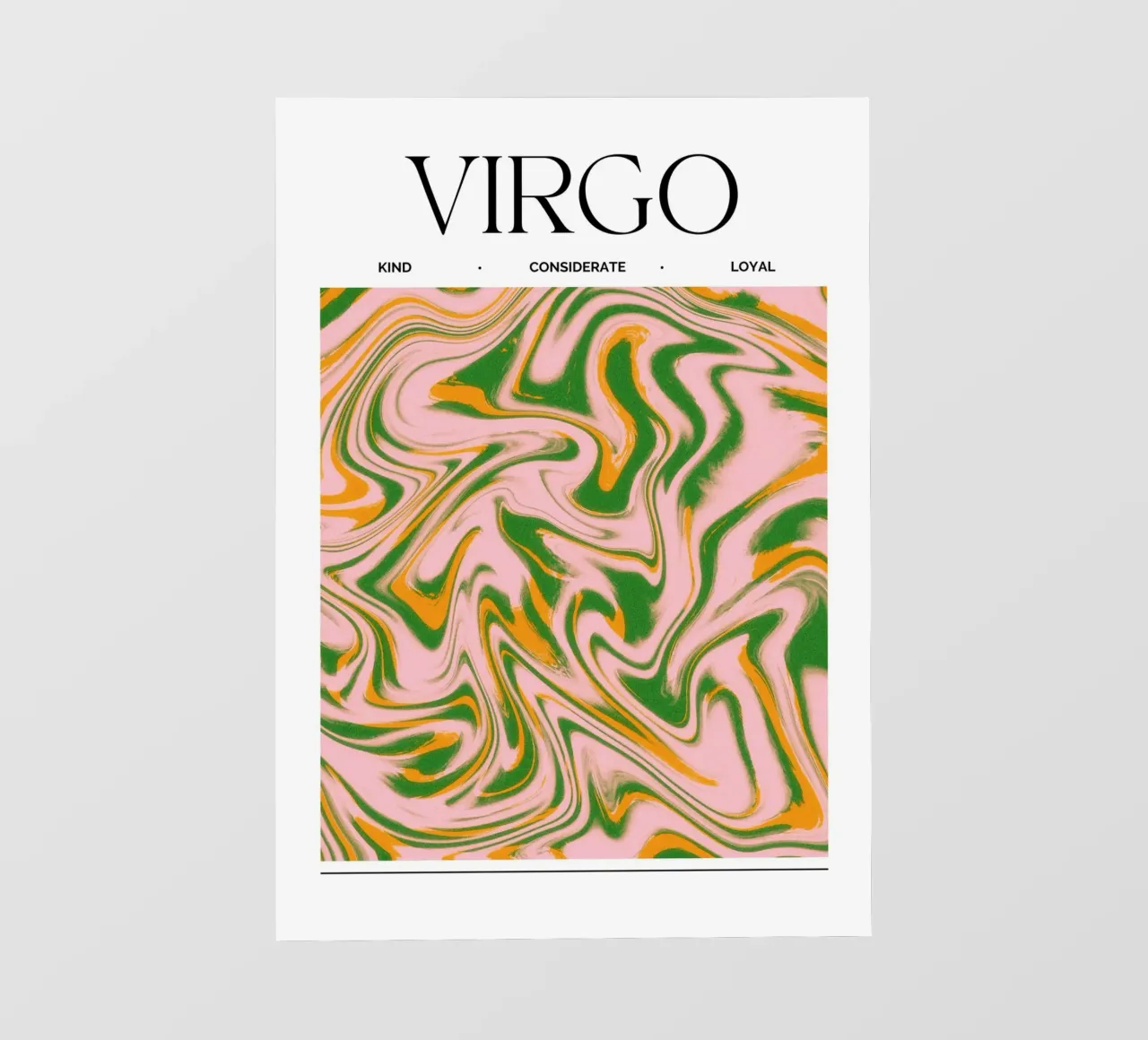 Virgo Zodiac Print – Methodical, Precise & Grounded backlit folie van PrintCessStudio