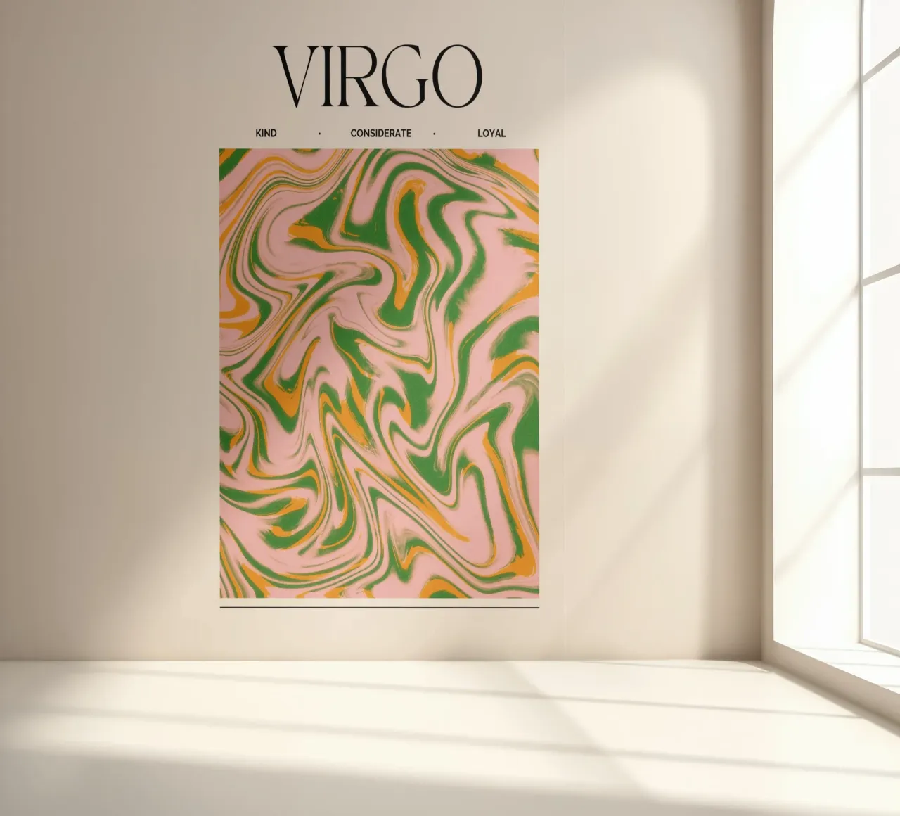 Virgo Zodiac Print – Methodical, Precise & Grounded papel para pared de PrintCessStudio