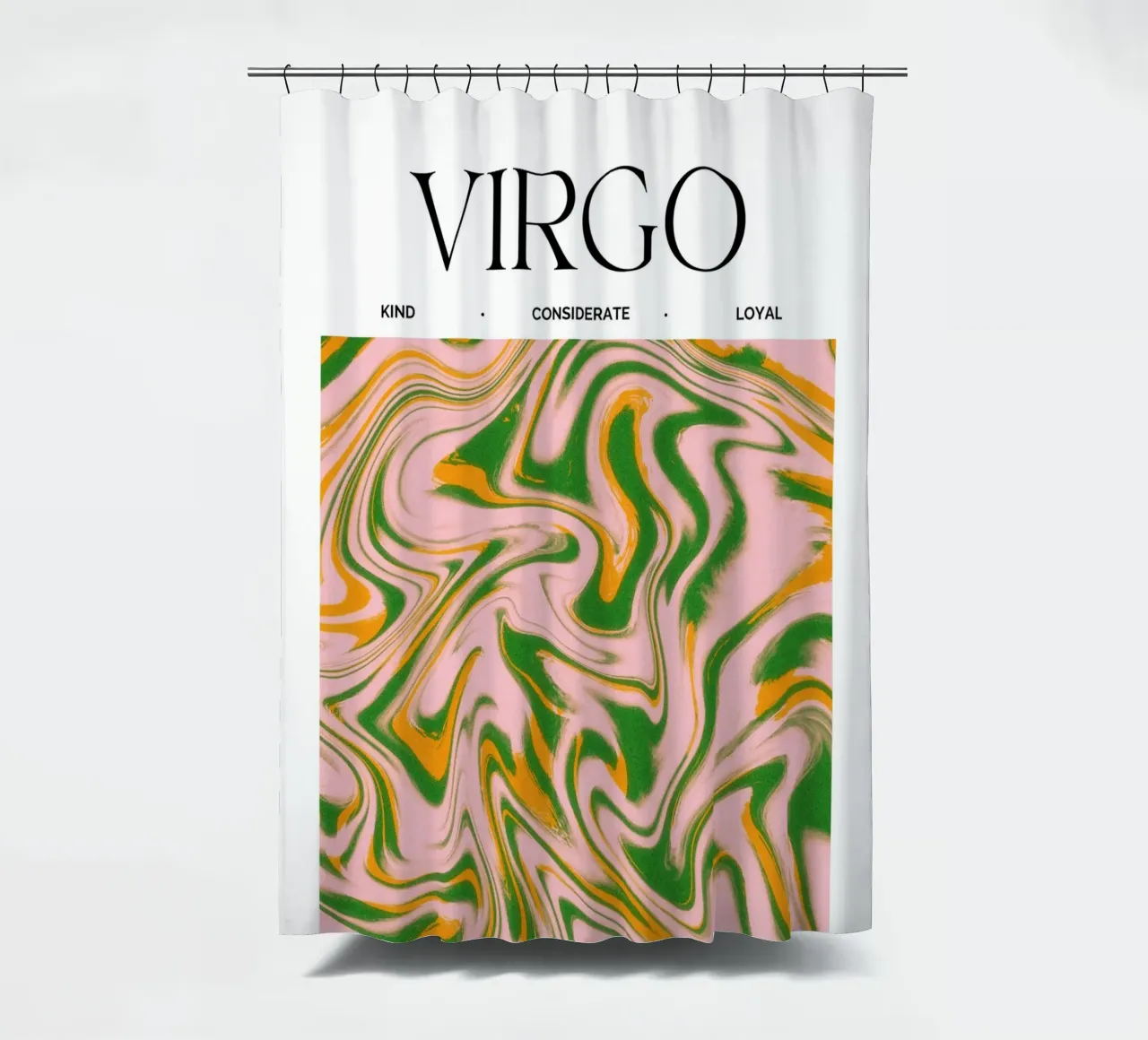 Virgo Zodiac Print – Methodical, Precise & Grounded tenda da doccia da PrintCessStudio