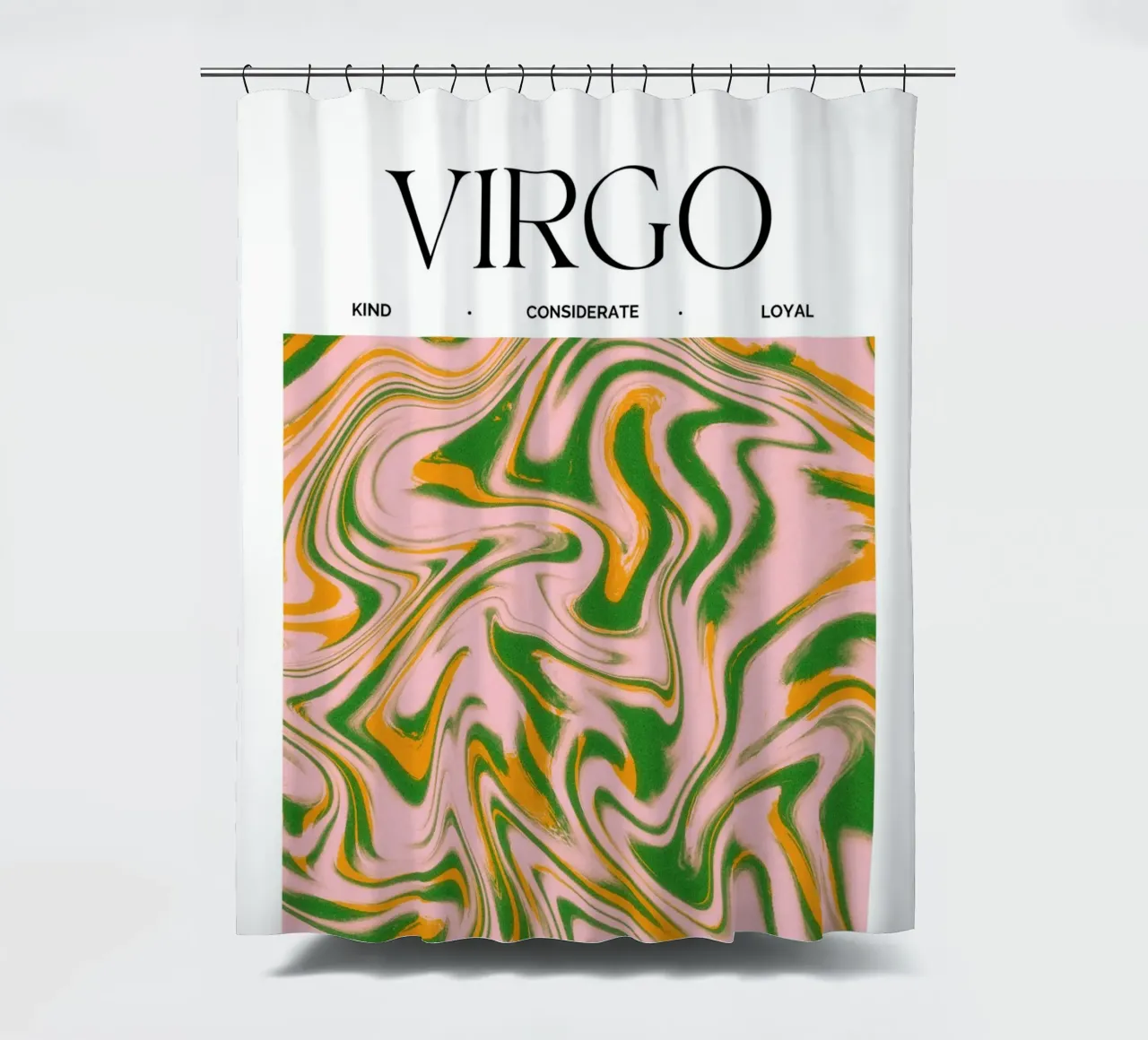 Virgo Zodiac Print – Methodical, Precise & Grounded tenda da doccia da PrintCessStudio