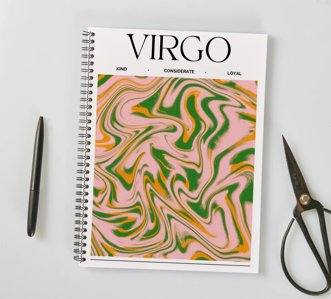 Virgo Zodiac Print – Methodical, Precise & Grounded spiral notebook by PrintCessStudio