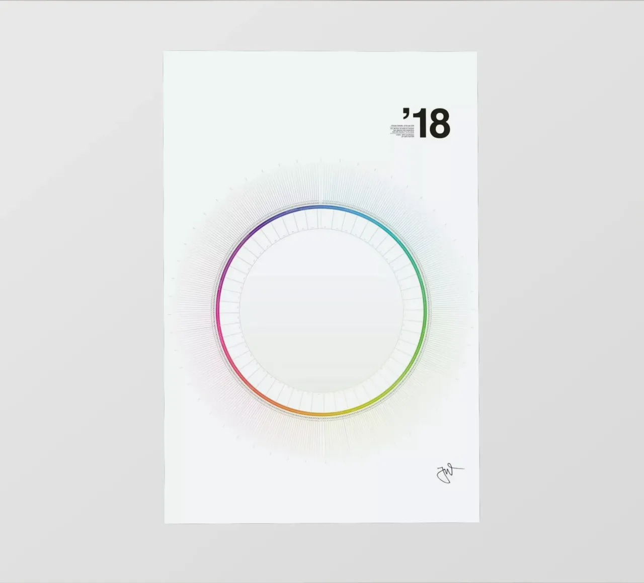 Circular Calendar 2018 telo in pvc da Jonas Wyssen
