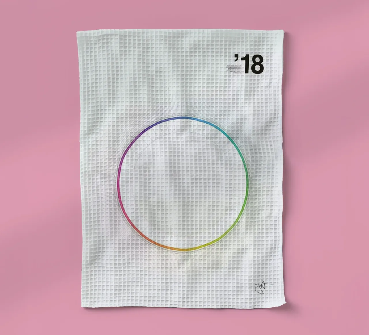 Circular Calendar 2018 canovaccio da cucina da Jonas Wyssen