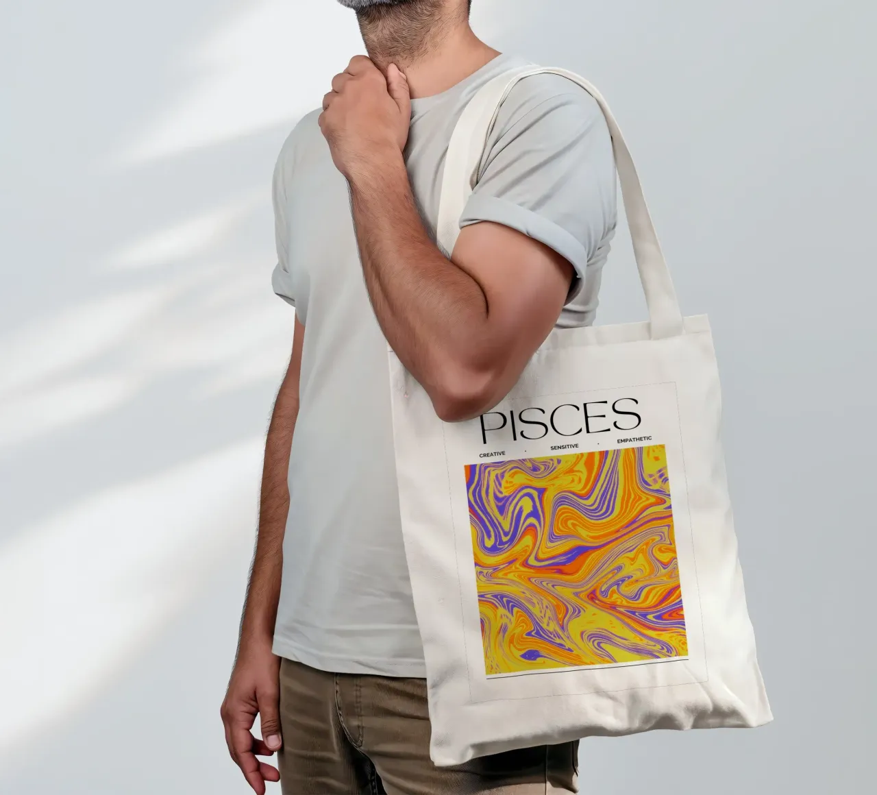 Pisces Zodiac Print – Dreamy, Intuitive & Abstract borsa in juta da PrintCessStudio