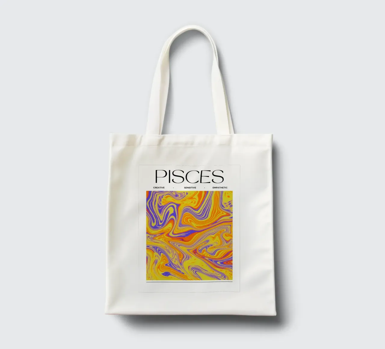 Pisces Zodiac Print – Dreamy, Intuitive & Abstract borsa in juta da PrintCessStudio
