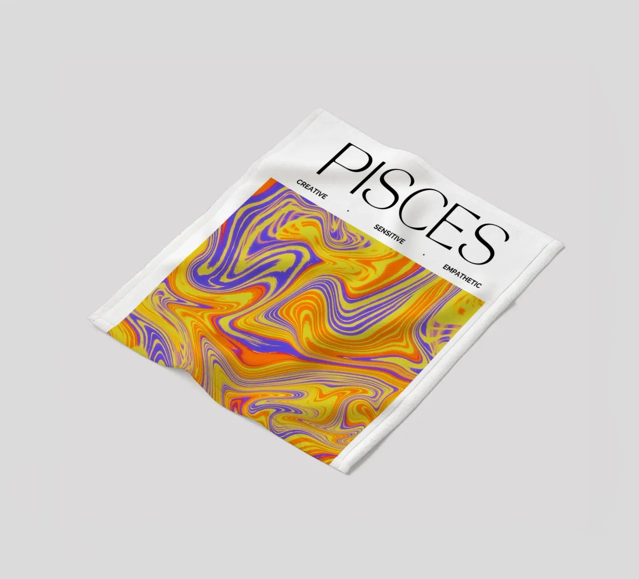 Pisces Zodiac Print – Dreamy, Intuitive & Abstract coperta in pile da PrintCessStudio