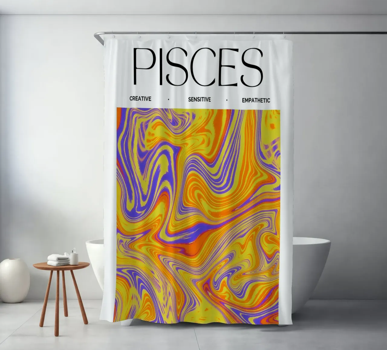 Pisces Zodiac Print – Dreamy, Intuitive & Abstract tenda da doccia da PrintCessStudio