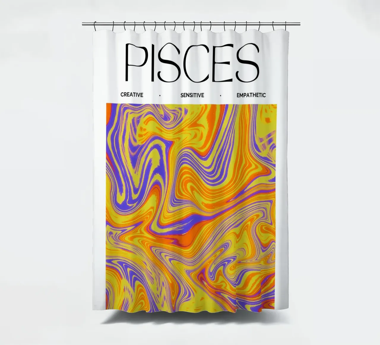 Pisces Zodiac Print – Dreamy, Intuitive & Abstract tenda da doccia da PrintCessStudio